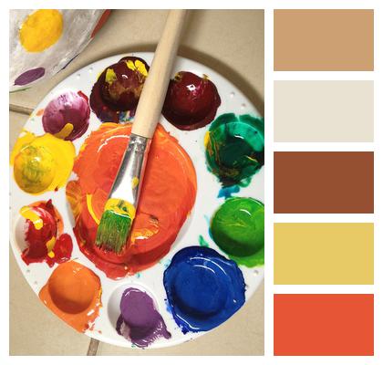 Color Palette Painting Brush Image